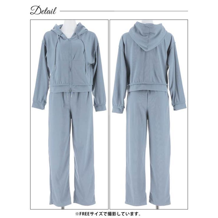 クロップド丈フード付きジッパートップス&ショートパンツルームウェア | Dazzy | 詳細画像7 