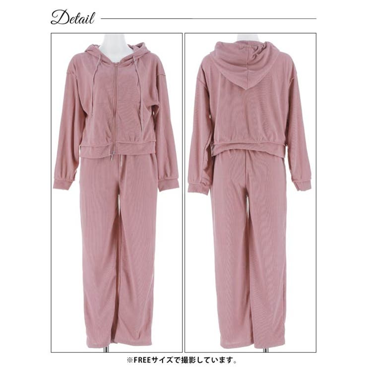 クロップド丈フード付きジッパートップス&ショートパンツルームウェア | Dazzy | 詳細画像9 