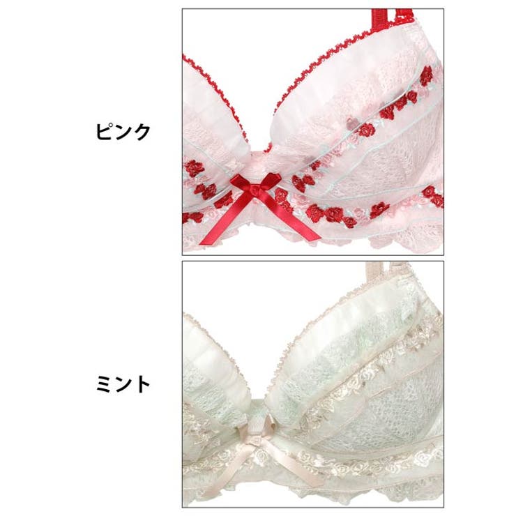 [EFサイズ] スウィートリボンフルーレットブラジャー&フルバックショーツ | Dazzy | 詳細画像11 