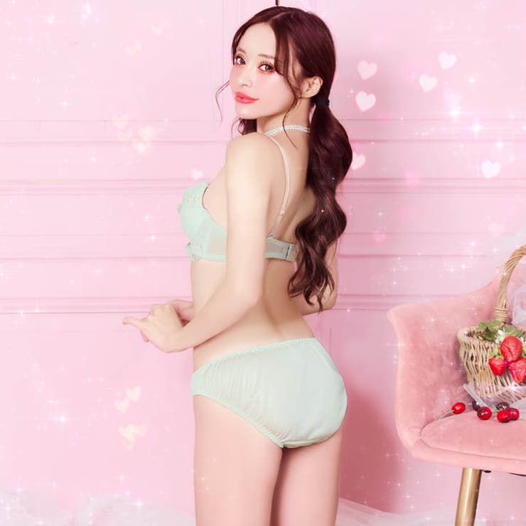 [EFサイズ] スウィートリボンフルーレットブラジャー&フルバックショーツ | Dazzy | 詳細画像6 