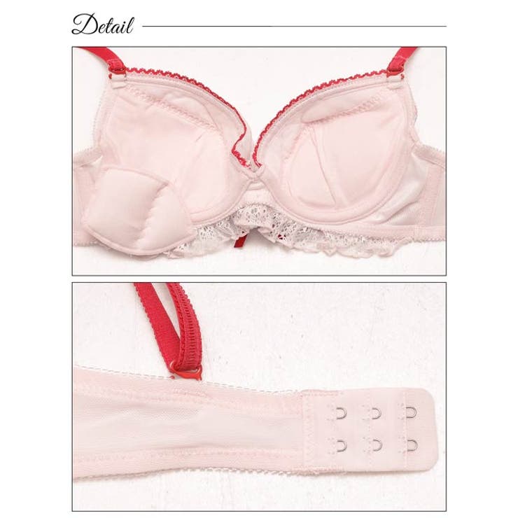[EFサイズ] スウィートリボンフルーレットブラジャー&フルバックショーツ | Dazzy | 詳細画像9 