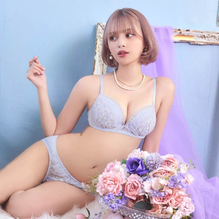 [EFサイズ] ブルーミングシアーフリルブラジャー&フルバックショーツ | Dazzy | 詳細画像5 