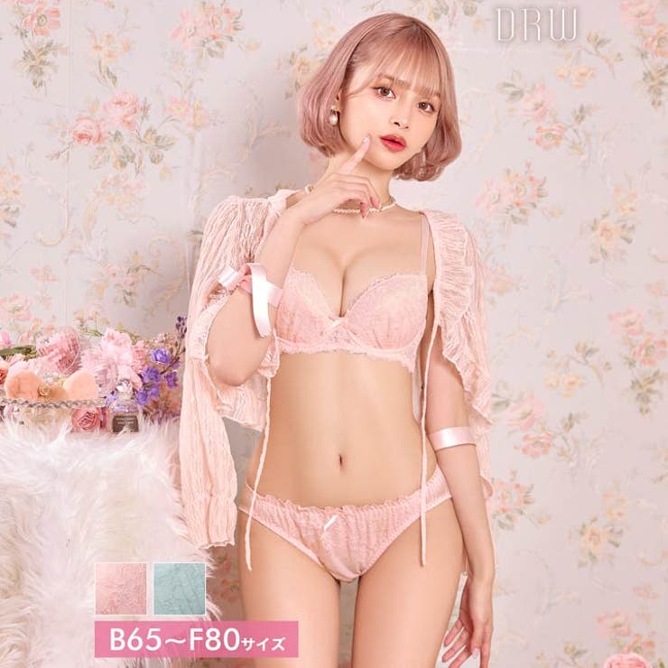 ガーリーピュアレースブラジャー&フルバックショーツ［激売れ］ | Dazzy | 詳細画像1 