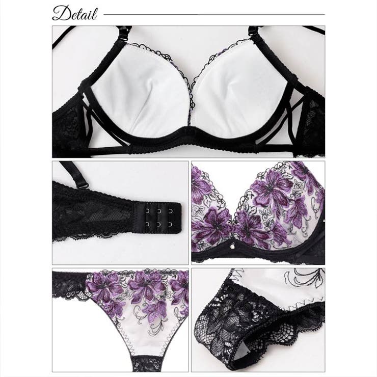 プレシャスフラワークロスブラジャー&バック透けTバックショーツ | Dazzy | 詳細画像10