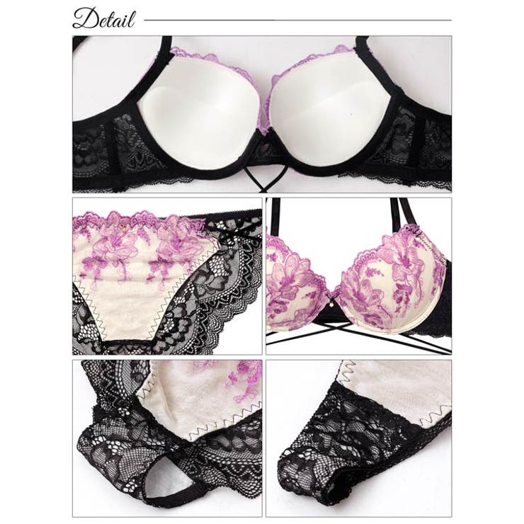   ブルーミングクロスストリング脇高ブラジャー&バック透けフルバック&Tバックシ… | Dazzy | 詳細画像11 