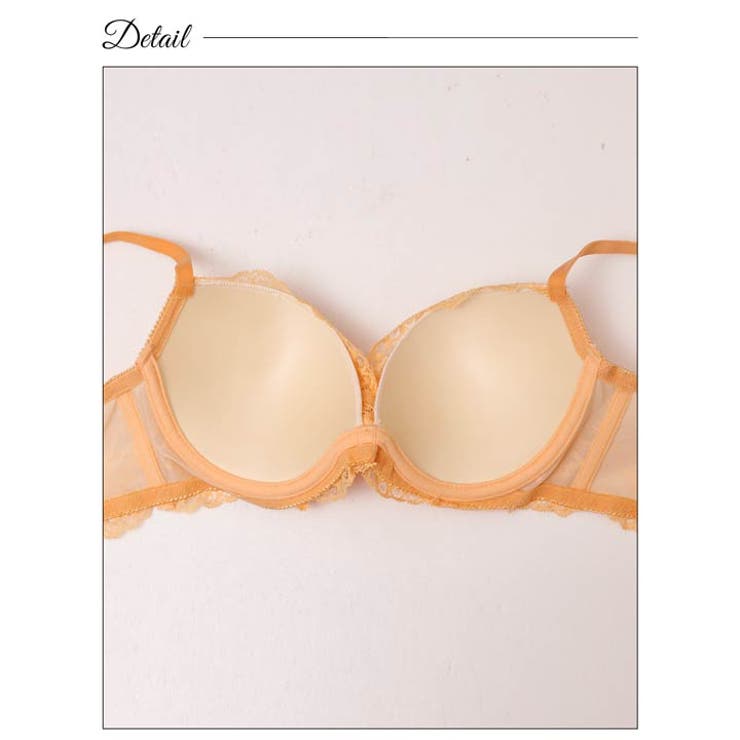 [3点セット][GHIサイズ]パステルレースカシュクール脇高ブラジャー&バック透… | Dazzy | 詳細画像9 