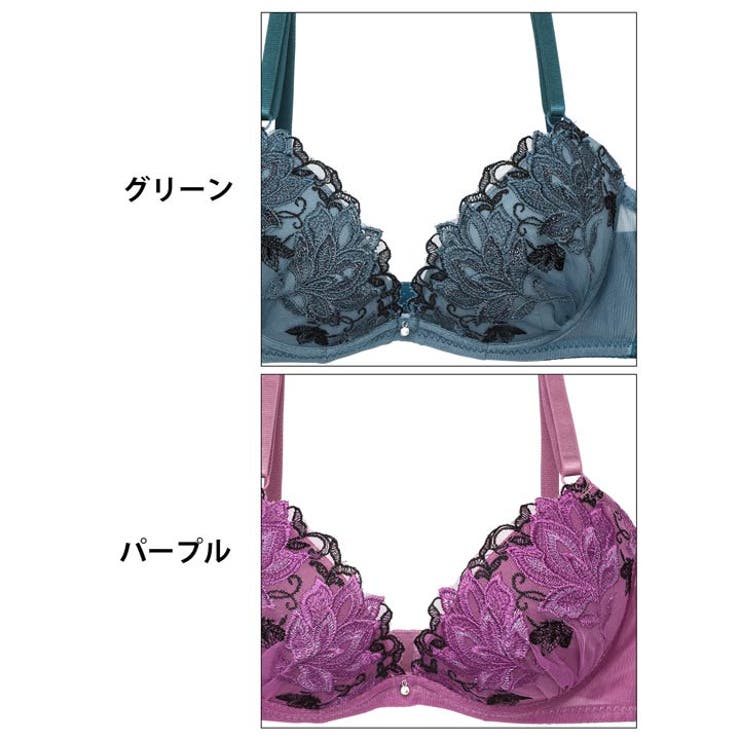 [EFサイズ] マスカレードディープフラワー脇高ブラジャー&フルバックショーツ | Dazzy | 詳細画像11 