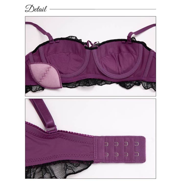 [3way]ドーリーレースアップフリルブラジャー&フルバックショーツ | Dazzy | 詳細画像9 