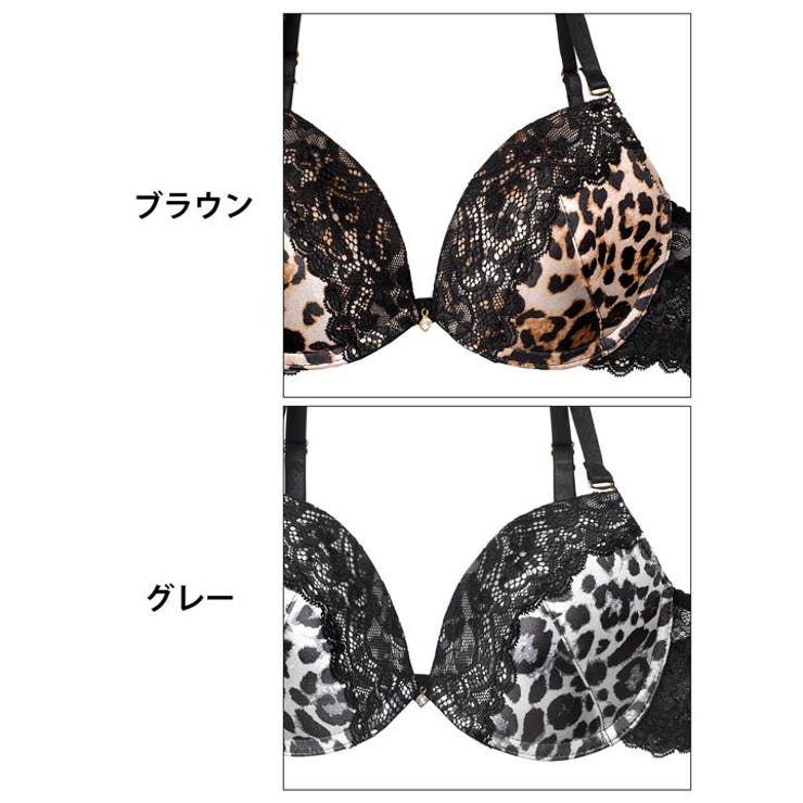 [EFサイズ] サテンレオパードレースブラジャー&バック透けフルバックショーツ | Dazzy | 詳細画像11 