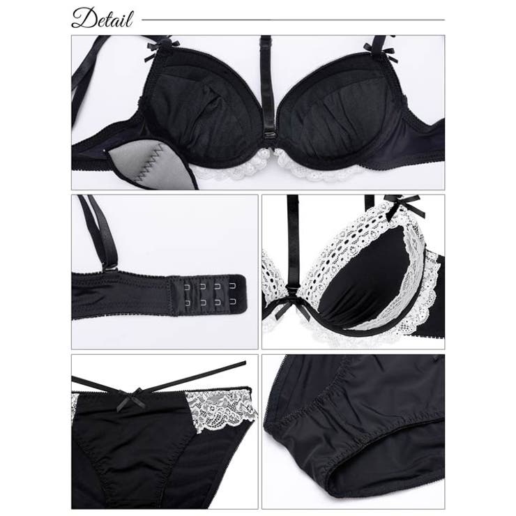 ゴシックレースチョーカーブラジャー&フルバックショーツ | Dazzy | 詳細画像10 