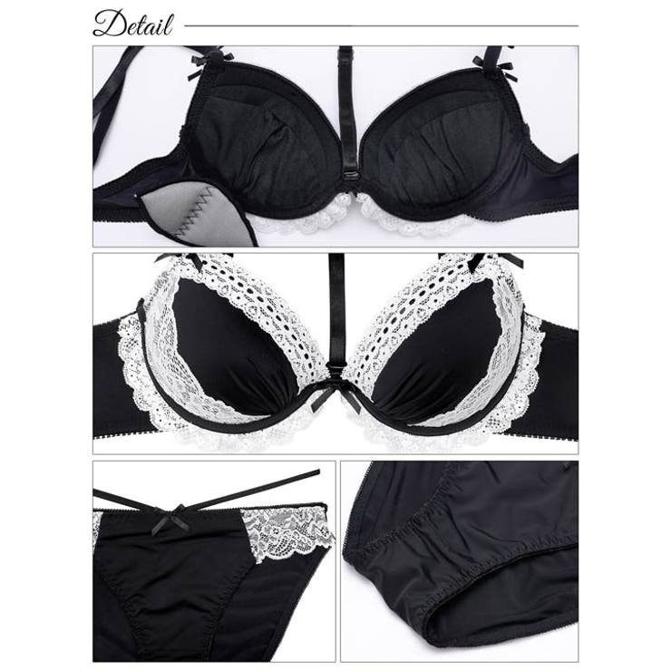 [EFサイズ] ゴシックレースチョーカーブラジャー&フルバックショーツ | Dazzy | 詳細画像10 