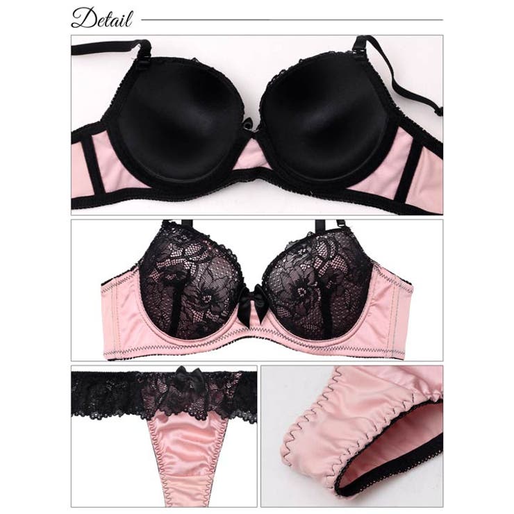 [EFサイズ] ロマンティックビターレースブラジャー&Tバックショーツ | Dazzy | 詳細画像10 