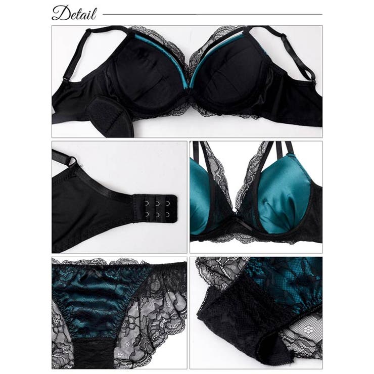 三上悠亜着用[EFサイズ]ロイヤルサテンレース脇高ブラジャー&バック透けフルバッ… | Dazzy | 詳細画像10 