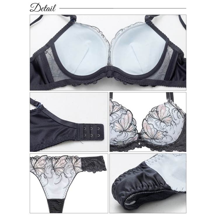 ミスティックバタフライ脇高ブラジャー&Tバックショーツ | Dazzy | 詳細画像10 