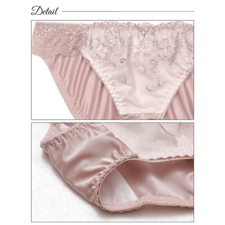 グレイスフラワーアイビー脇高ブラジャー&フルバックショーツ | Dazzy | 詳細画像10 