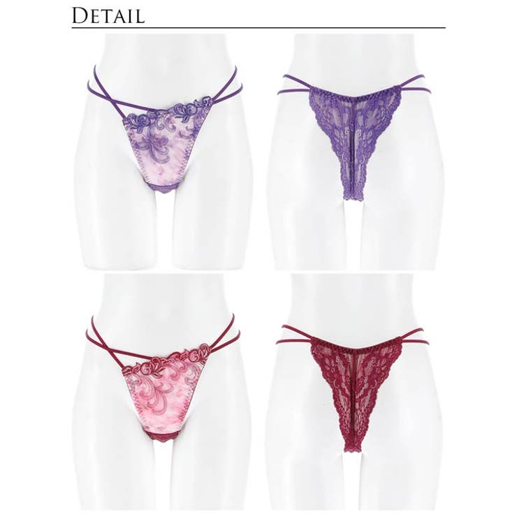 [Reinest] ジュエルアイビーフローラルバック透け選べるショーツ[おそろい… | Dazzy | 詳細画像10 