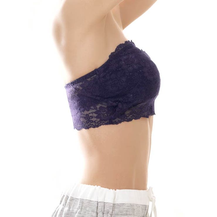 [ノンワイヤー] Basic Lace Tubetop Bra 単品 | Dazzy | 詳細画像7 