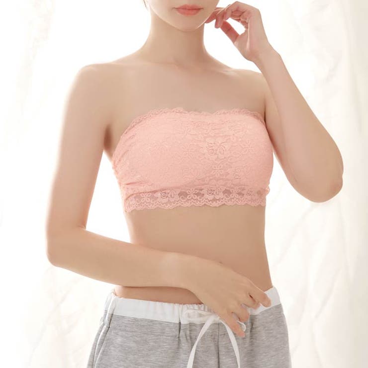 [ノンワイヤー] Basic Lace Tubetop Bra 単品 | Dazzy | 詳細画像8 