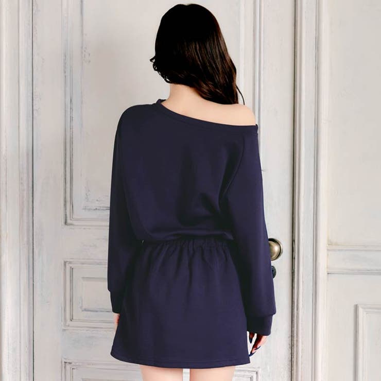 ワンショルスウェット長袖ワンピースルームウェア | Dazzy | 詳細画像4 