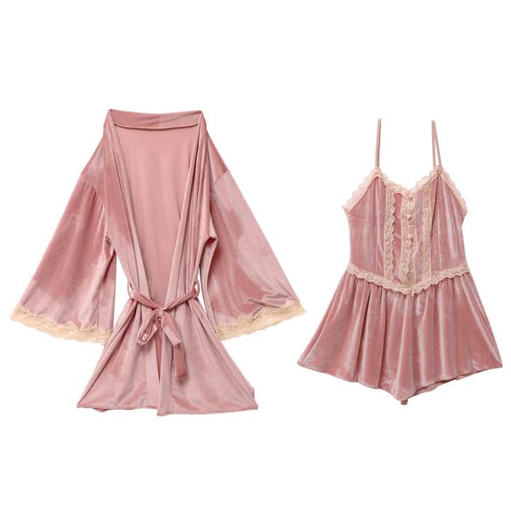 フェミニンレース ベロア キャミソール ＆ ガウン ルームウェア | Dazzy | 詳細画像11 