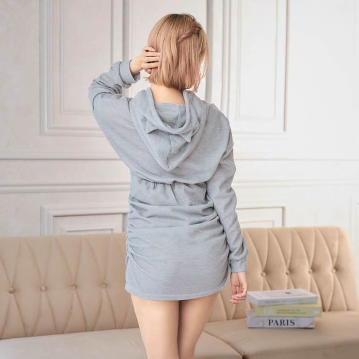 ネコ耳フードパーカーワンピースルームウェア | Dazzy | 詳細画像3 