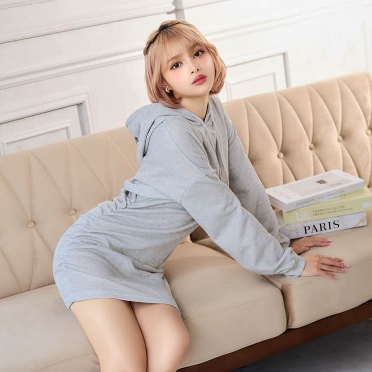 ネコ耳フードパーカーワンピースルームウェア | Dazzy | 詳細画像4 