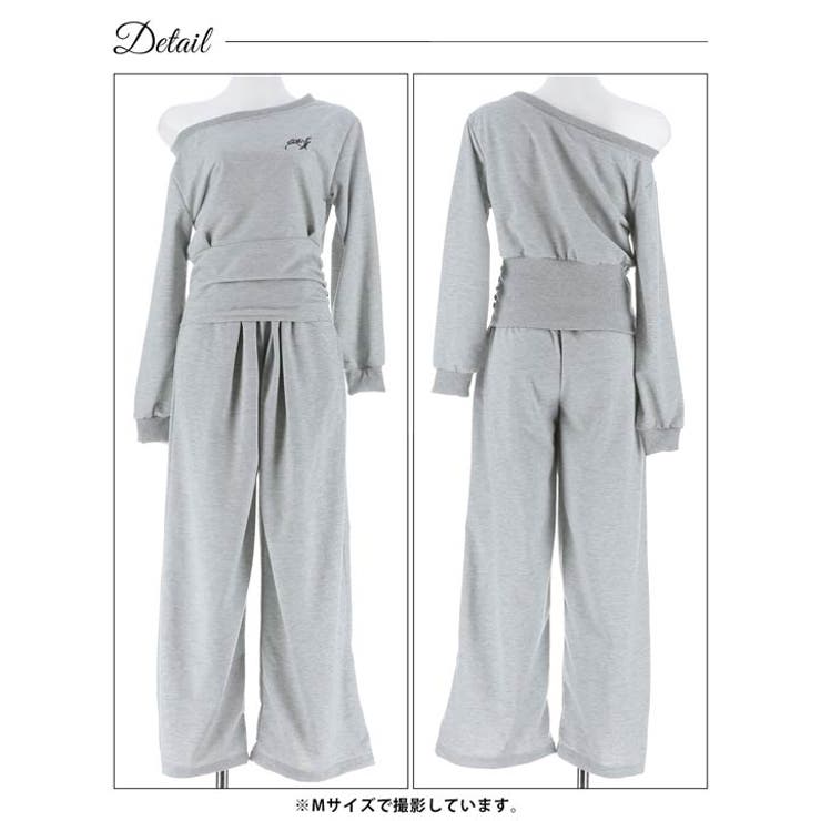 ルーズオフショルダートップス&ワイドパンツルームウェア | Dazzy | 詳細画像6 