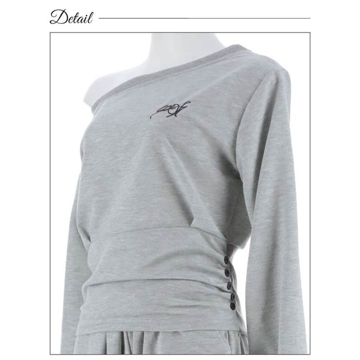 ルーズオフショルダートップス&ワイドパンツルームウェア | Dazzy | 詳細画像8 