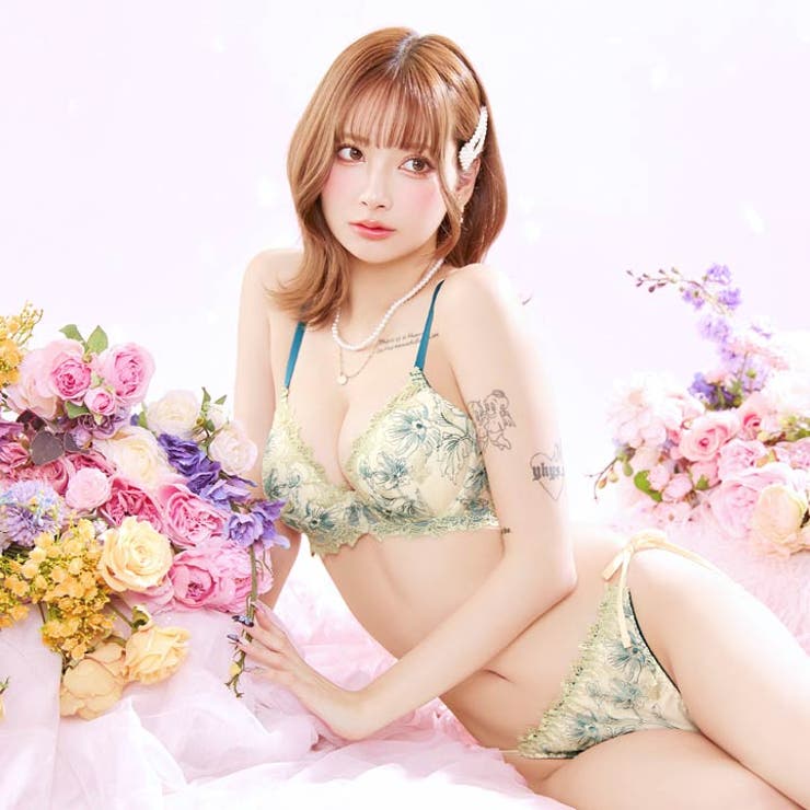 [EFサイズ] フェアリーアネモネブルーム脇高ブラジャー&サイド紐バック透けTバ… | Dazzy | 詳細画像7 