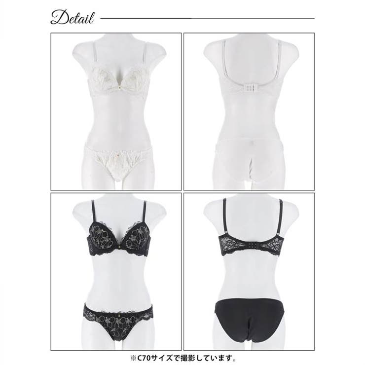 ノーブルシアーブロッサム脇高ブラジャー&フルバックショーツ | Dazzy | 詳細画像9 