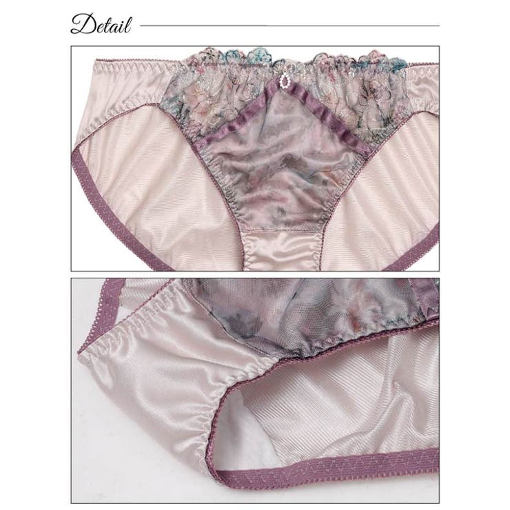 ダスティフラワーチュールレースブラジャー&フルバックショーツ | Dazzy | 詳細画像10 