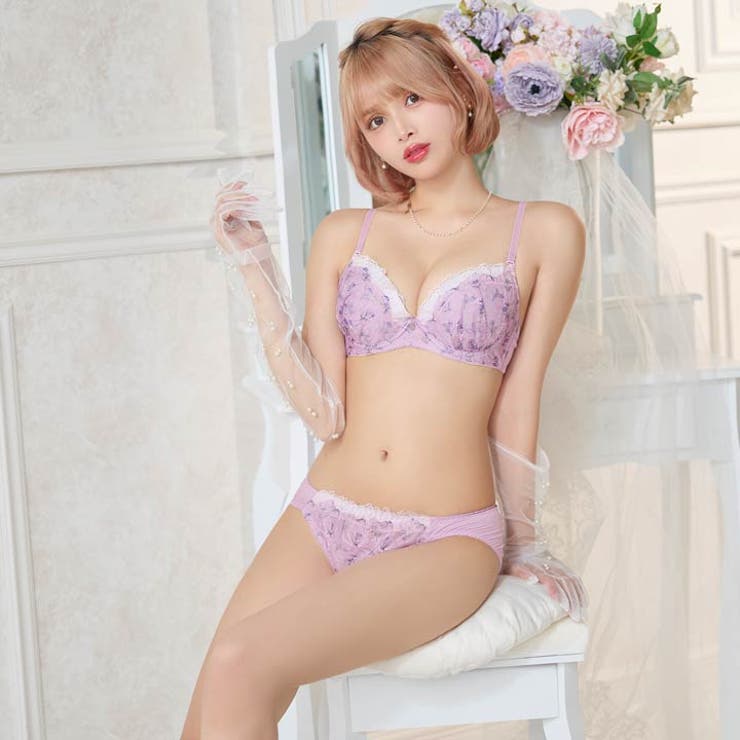 [EFサイズ] フェミニンメロウブロッサムブラジャー&フルバックショーツ | Dazzy | 詳細画像3 