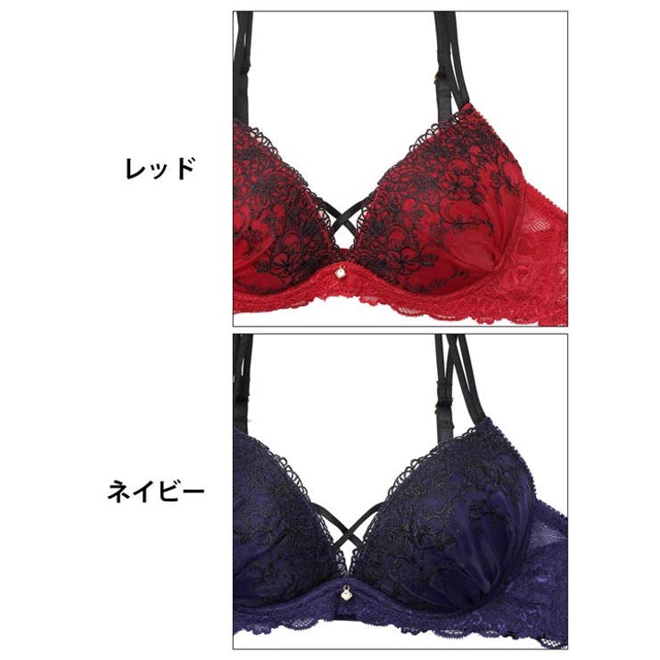  ディープクロスエンブロイダリーブラジャー&バック透けフルバックショーツ | Dazzy | 詳細画像11 
