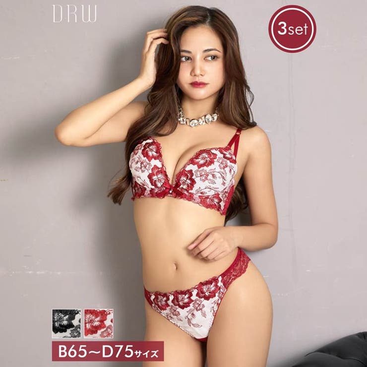  ベルフルールエンブロイダリーブラジャー&バック透けフルバック&Tバックショーツ… | Dazzy | 詳細画像5 