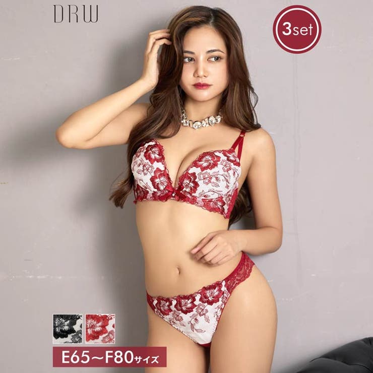 [3点セット] [EFサイズ] ベルフルールエンブロイダリーブラジャー&バック透… | Dazzy | 詳細画像5 