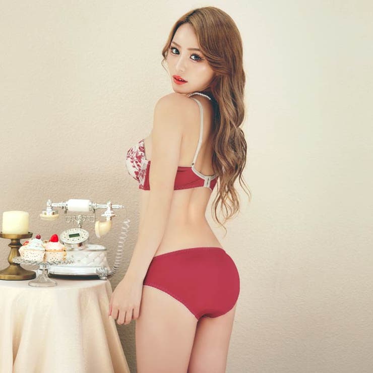 [ノンワイヤー] ノスタルジアブルーム脇高ブラジャー&フルバックショーツ | Dazzy | 詳細画像5 