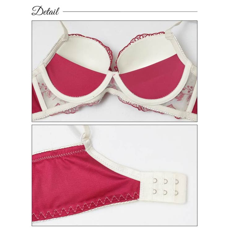 [ノンワイヤー] ノスタルジアブルーム脇高ブラジャー&フルバックショーツ | Dazzy | 詳細画像9 