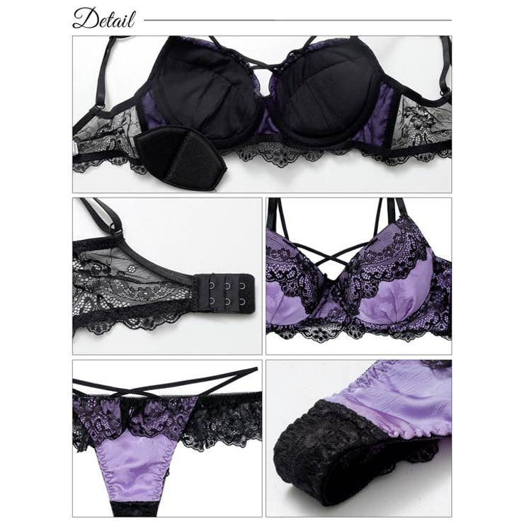 ヴィーナスレーシィクロス脇高ブラジャー&バック透けTバックショーツ | Dazzy | 詳細画像10 