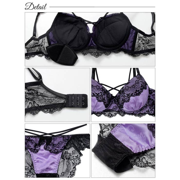 [EFサイズ] ヴィーナスレーシィクロス脇高ブラジャー&バック透けフルバックショ… | Dazzy | 詳細画像10 