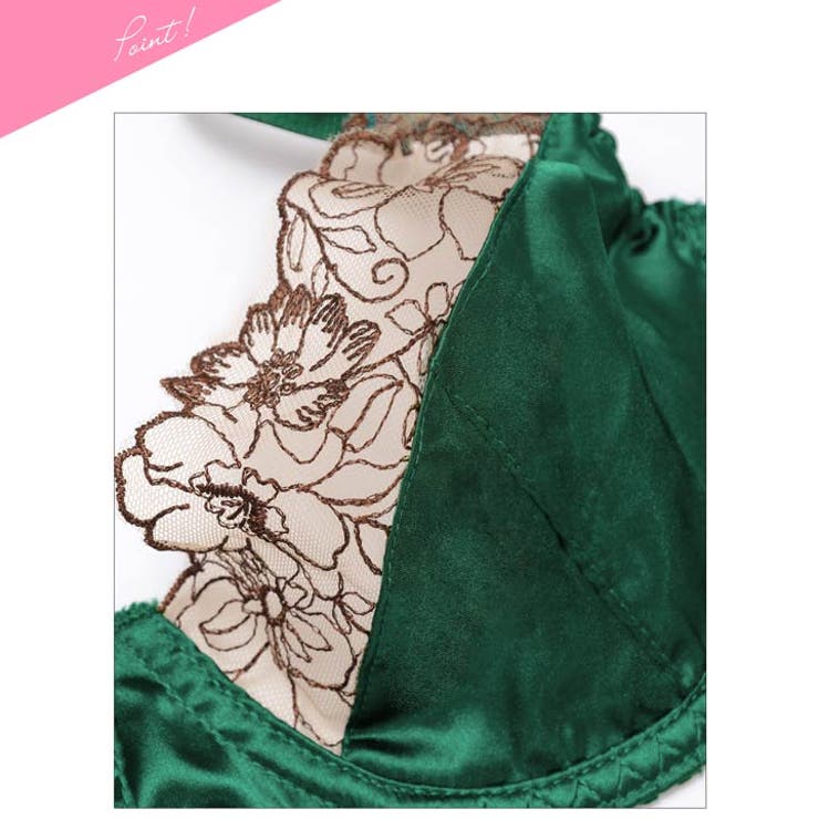 [3点セット] クラシックサテンフルールブラジャー&Tバック&ガーターベルト | Dazzy | 詳細画像7 