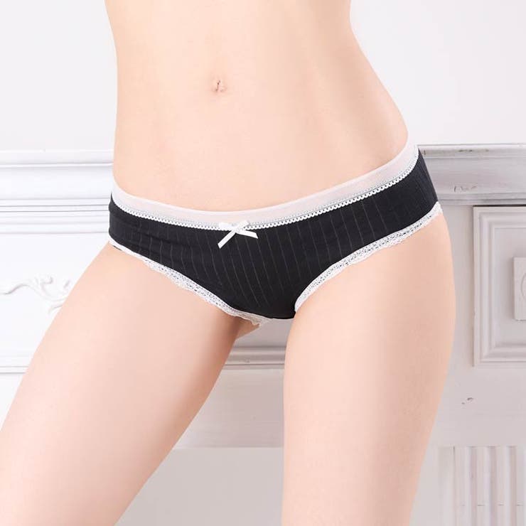 バイカラーキュートレースフルバックショーツ単品 | Dazzy | 詳細画像4 