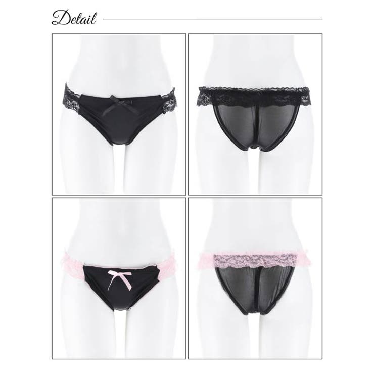 ノワールサテンレースフルバックショーツ単品 | Dazzy | 詳細画像7 