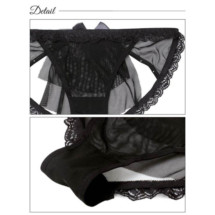 パールリボンチュールバックオープンフルバックショーツ単品 | Dazzy | 詳細画像7 