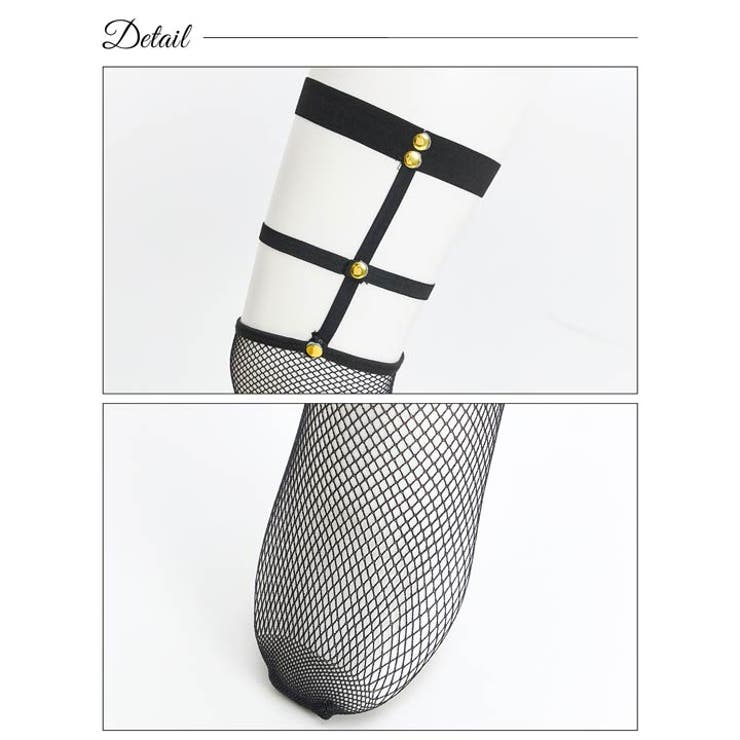 レッグガーターリング網ニーハイストッキング | Dazzy | 詳細画像5 