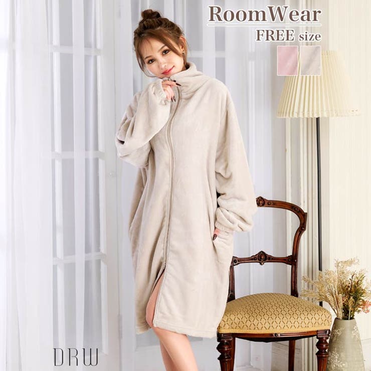 ジップアップモコモコワンピースルームウェア | Dazzy | 詳細画像2 