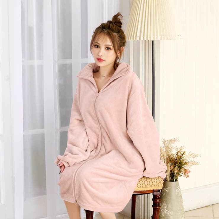 ジップアップモコモコワンピースルームウェア | Dazzy | 詳細画像4 