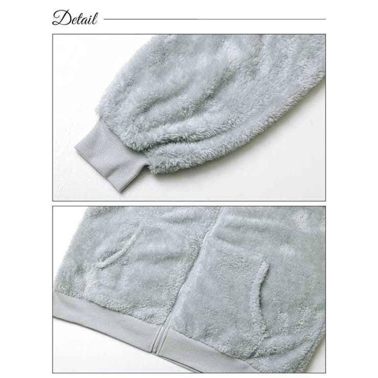 ワンカラーフード付きガーリーボアパーカー | Dazzy | 詳細画像8 