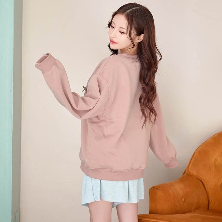 リボンロゴ裏起毛スウェットルームウェア | Dazzy | 詳細画像4 