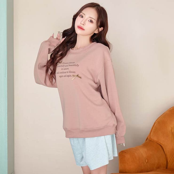 リボンロゴ裏起毛スウェットルームウェア | Dazzy | 詳細画像7 