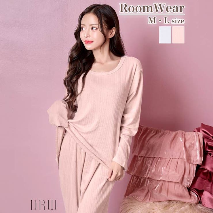 ソフトメロウ長袖トップス&ロングパンツルームウェア | Dazzy | 詳細画像2 